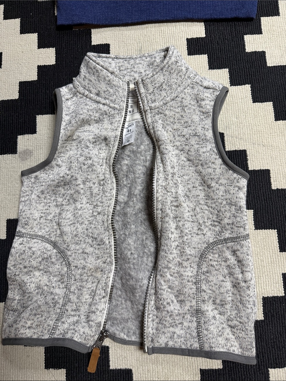 Carter's Heather Gray Fleece Zip Front Vest